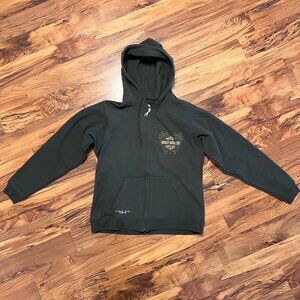 Womens Harley Davidson Green Full Zip Hooded Sweatshirt Size M